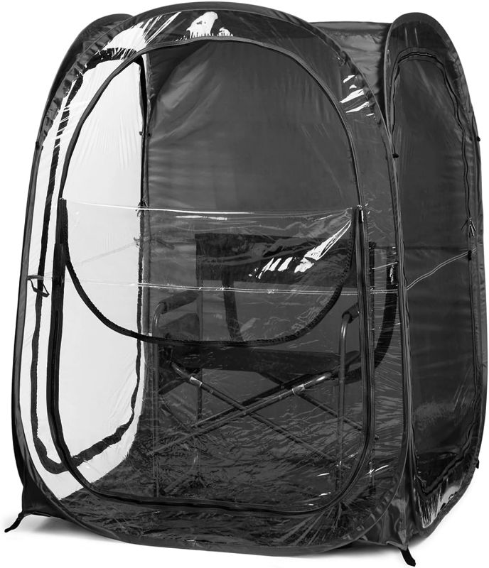 Photo 1 of WeatherPod® The Original Shark Tank MyPod™ 1-2 Person Pop-Up Pod - Stay Warm, Dry, and Out of The Sun - Weather Pod for Sports, Rain, or Wind (Black, 46" L x 46" W x 59" H)
