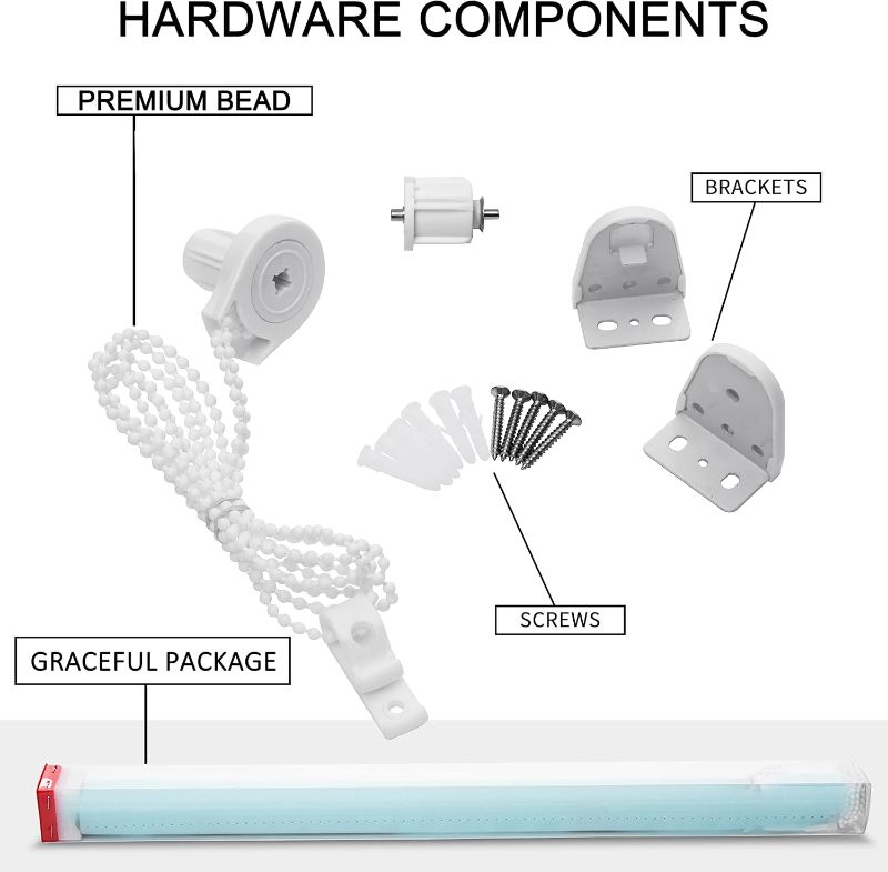 Photo 1 of NUTRO CHILL Roller Shades for Windows, RV Roller Shades Thermal Insulated Fabric Roller Window Blinds for Home, Hotel, Club, Restaurant, Office (49" W x 68" L, Light Grey)