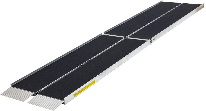 Photo 1 of Silver Spring 12' L Aluminum Multi-Fold Wheelchair Ramp with Grit Coat Surface - 600 lb. Weight Capacity
