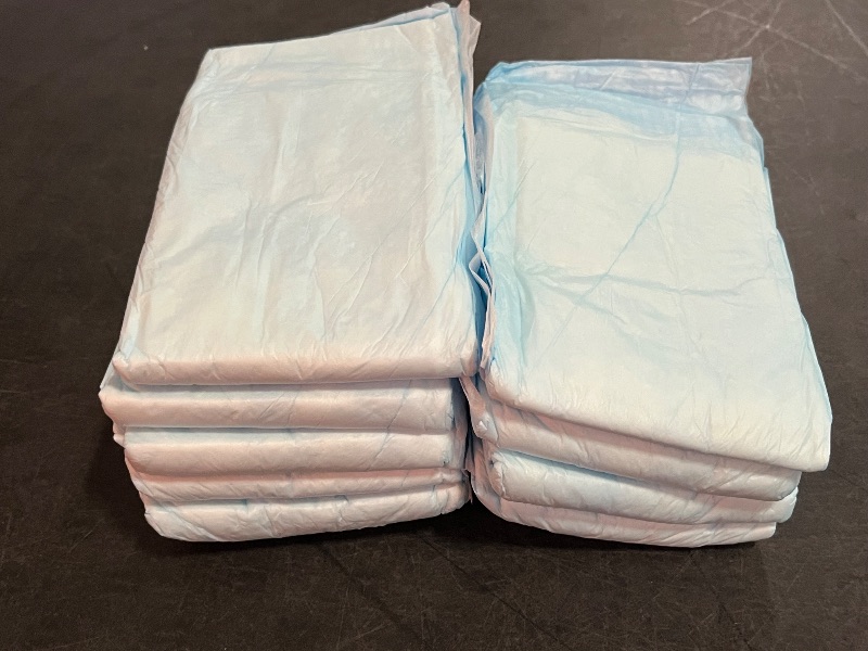 Photo 1 of Amazon Basics Puppy Pads with Quick-Dry 5-Layer Leak-Proof Design for Potty Training, X-Large Size, Pack of 40, Blue & White