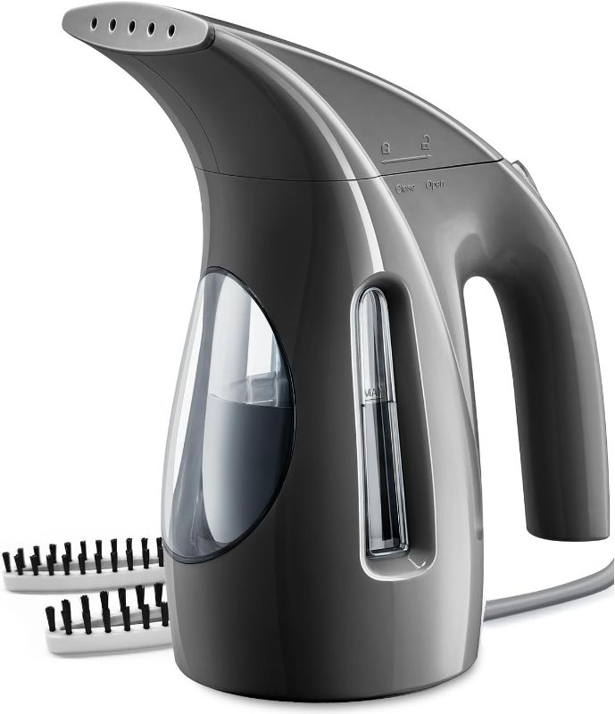 Photo 1 of HiLIFE Steamer for Clothes, Portable Handheld Design, 240ml Big Capacity, 700W, Strong Penetrating Steam, Removes Wrinkle, for Home, Office(ONLY FOR 120V)-Black
