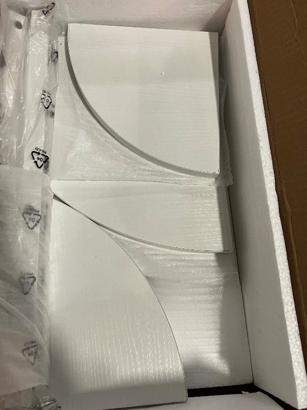 Photo 1 of Hoctieon Corner Shelf, 5-Tier Corner Bookshelf, Rustic Ladder Shelf, Industrial Display Stand for Living Room, Kitchen, Home Office, Balcony, Small Space, Metal Frame, White