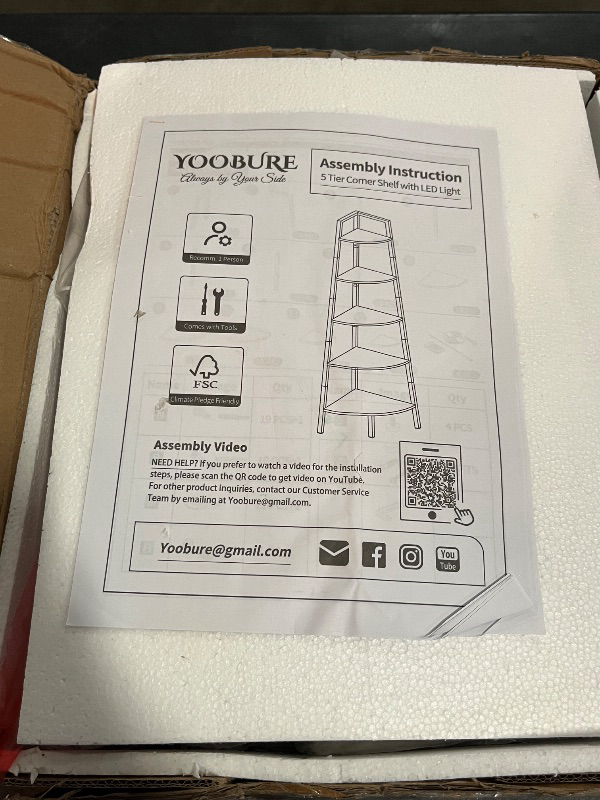 Photo 1 of Hoctieon Corner Shelf, 5-Tier Corner Bookshelf, Rustic Ladder Shelf, Industrial Display Stand for Living Room, Kitchen, Home Office, Balcony, Small Space, Metal Frame, White