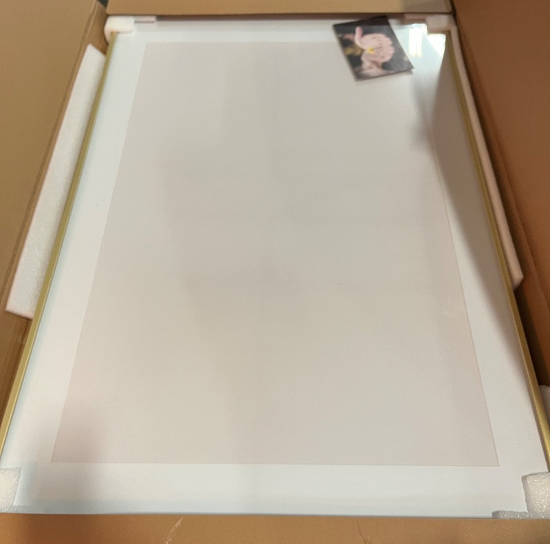 Photo 1 of Marsmiles 24x30 Metal Picture Frame, Display 18x24 Pictures with Mat or 24x30 without Mat, Aluminum Photo Frame Covered by Real Glass for Wall Display Home Office Gallery, Gold, 1 Pack
