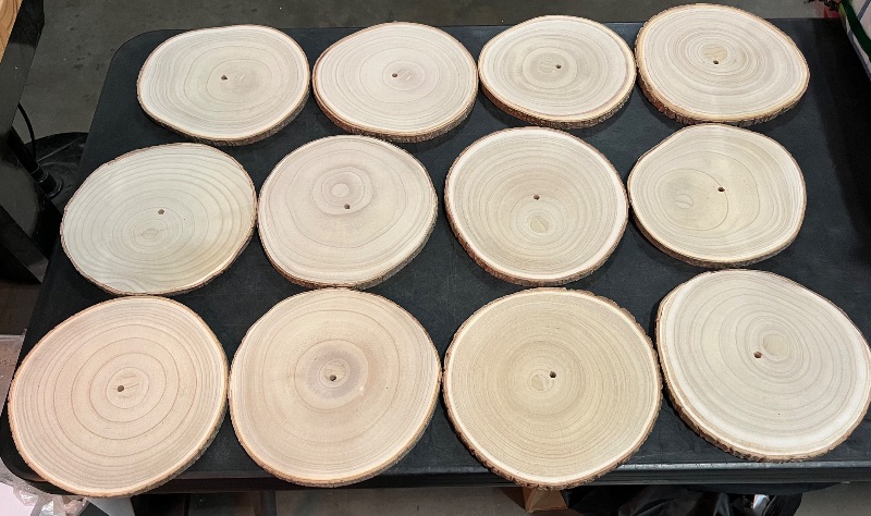 Photo 1 of Baby Shower Table Centerpiece Decor 144 Pcs Balloons Wooden 9-10in Rounds Circles Slices with Stick DIY Craft Birthday Wedding Gender Reveal Bear Party Table Decorations(Brown and Blue)
