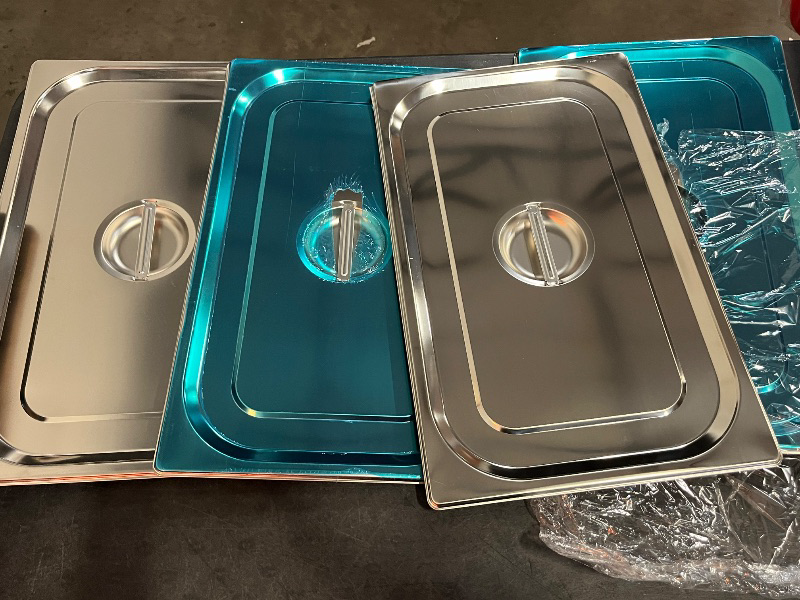 Photo 1 of 4 Pack Full Size Hotel Pans with Lids, 2.5" Deep Stainless Steel Steam Table Pan with Lid, 22 Gauge Anti Jam Commercial Catering Food Pans for Hotel, Home, Party, Restaurant, Buffet
