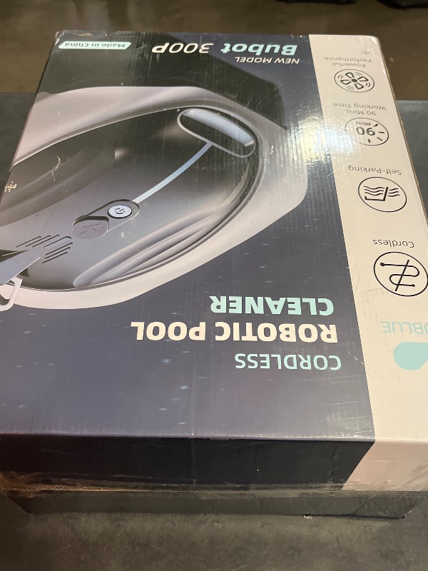 Photo 1 of Bubot 300P Robotic Pool Cleaner, Cordless Pool Vacuum with Industry Leading Suction Power, Bluehole Tech, DirtLock Tech, Smart Sensor for Above-Ground Flat Pools up to 850 Sq.Ft, Silver
