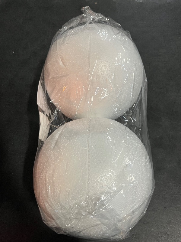 Photo 1 of Crafare 2 Pack 8 Inch Large Foam Balls White Smooth for Wedding Holiday Christmas Crafts Making and School Projects DIY