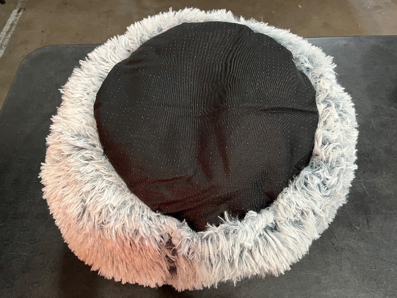 Photo 1 of NOYAL Calming Donut Dog Bed for Small to Medium Dogs & Cats - Plush Faux Fur Anti-Anxiety Pet Bed with Machine Washable Cover & Non-Slip Base