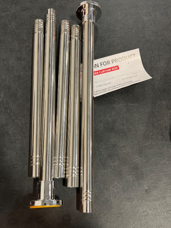 Photo 1 of Chrome Shower Curtain Rod 31 to 80 Inch,1 Inch Diameter Adjustable Spring Tension Curtain Rod No Drilling Stainless Steel Telescoping Rod,No Rust