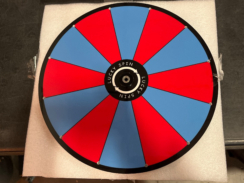 Photo 1 of 12 Inch Prize Wheel, Heavy Duty Spinning Wheel for Prizes, Colors Spin Wheel with Dry Erase Marker & Eraser, 12 Slots Wheel Spinner with Stand for Party, Carnivals and Tradeshow
