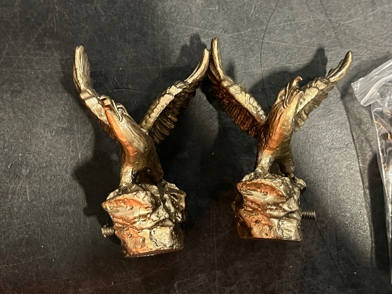 Photo 1 of Bronze Decorative Curtain Rods for Windows:66-120" Adjustable Farmhouse Curtain Rod for Bedroom Living Room,Heavy Duty Rustic Drapery Rods with Eagle Finials Easy Install,Antique Bronze Gold 2 Pack