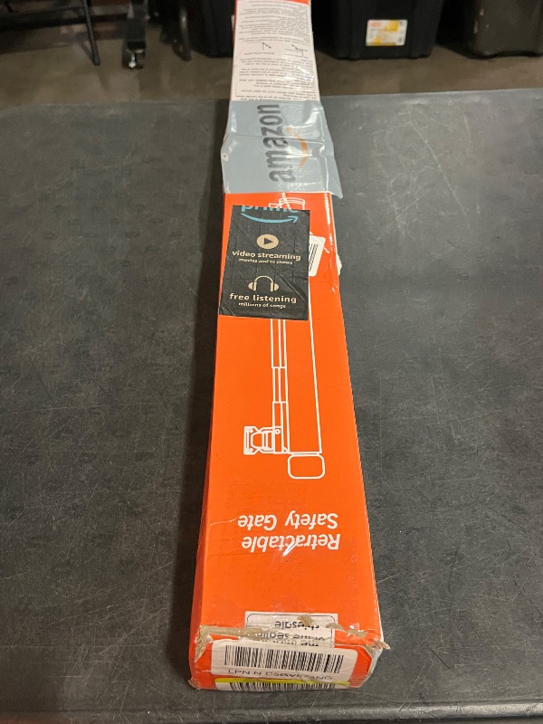 Photo 1 of Reinforced Retractable Dog Gate for Stairs with Support Rods, Extends up to 55" Wide, Adjustable Latches for Stairway Banister to Wall Child Gate, Ideal for Kids or Pets (Gray)
