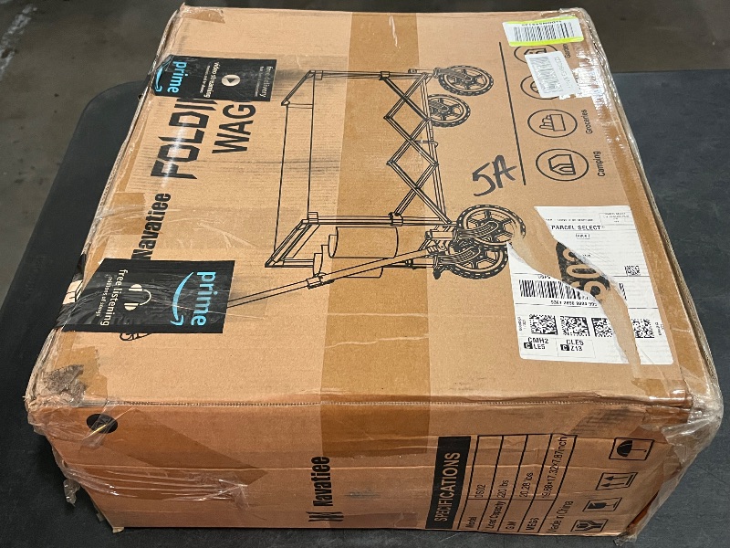 Photo 1 of Navatiee 140L Wagon Cart Foldable, Large Capacity Collapsible Wagon with Smallest Folding Design, Utility Grocery Cart for Camping Shopping Sports, Black
