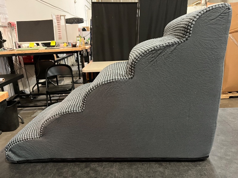 Photo 1 of Extra Wide Dog Stairs 19.7" Width, Large Pet Step for Small Medium Dog, Puppy or Cat, Ramp for High Bed or Car, High Density Foam Ladder, Stable, 5 Step, 19.7x33x22.4 in, Charcoal Grey
