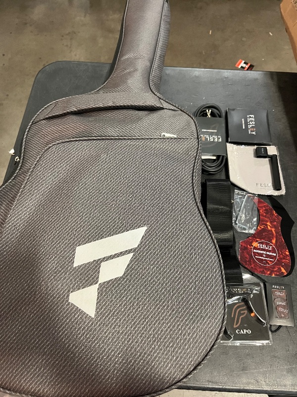 Photo 1 of Acoustic Electric Guitar Kit: 41 Inch Full Size 6 String Cutaway Acoustic Guitar for Beginner Adults, Guitarra Electroacústica with Steel String, Built-in EQ, Gig Bag, Capo, Strap, Picks
