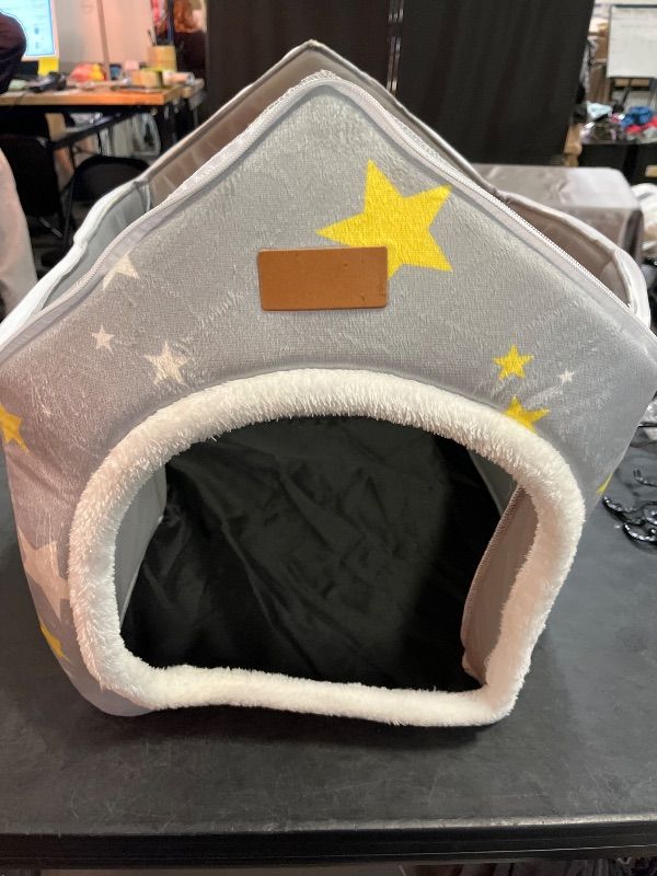 Photo 1 of Dog House Indoor Memory Sponge, Foldable Dog House Kennel Bed Mat with Cushion for Small Medium Large Dogs Cats, Winter Warm Cat Nest Puppy Cave Sofa Pet Products (Small)