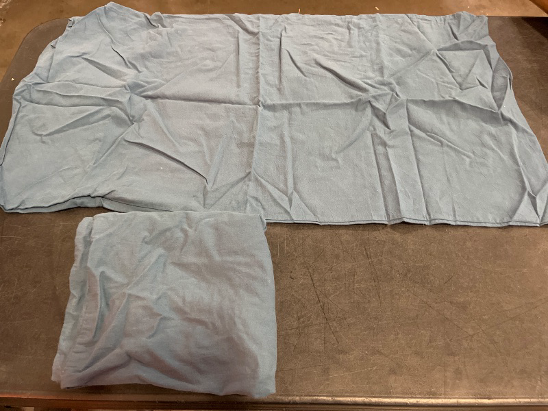 Photo 1 of (K) MooMee Bedding Duvet Cover Set 100% Washed Cotton Linen Like Textured Breathable Durable Soft Comfy (Heathered Blue, King 104"x90")