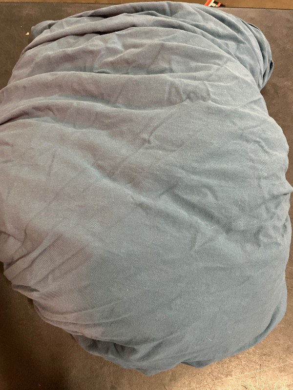 Photo 1 of (K) MooMee Bedding Duvet Cover Set 100% Washed Cotton Linen Like Textured Breathable Durable Soft Comfy (Heathered Blue, King 104"x90")