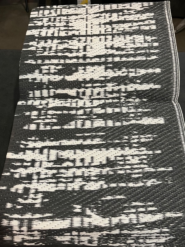 Photo 1 of MontVoo Outdoor Rug Waterproof 8x10 ft Outdoor Carpet Patio Rug Mat Reversible RV Camping Rug Plastic Straw Outside Rug for Balcony Porch Deck Picnic Beach Modern Grey
