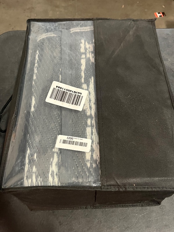 Photo 1 of MontVoo Outdoor Rug Waterproof 8x10 ft Outdoor Carpet Patio Rug Mat Reversible RV Camping Rug Plastic Straw Outside Rug for Balcony Porch Deck Picnic Beach Modern Grey
