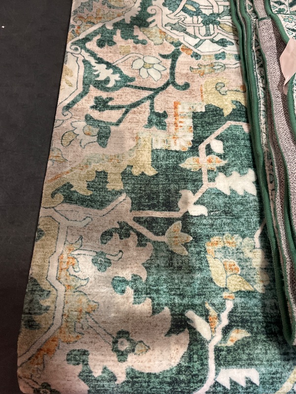 Photo 1 of 8x10 Area Rugs,Stain Resistant Washable Rug,Ultra-Thin Rugs for Living Room,Bedroom,Non-Slip Backing Home Decor Large Area Rug (Green,8'x10')