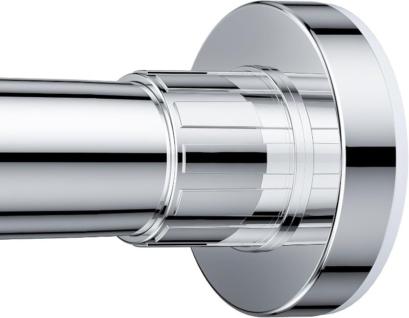 Photo 1 of Ausemku Shower Curtain Rod 26-76 Inch Adjustable - 0.85 Inch Diameter Heavy Duty Spring Tension Rod, No Drill Stainless Steel Telescoping Rod, Anti Rust, Non Slip, Silver
