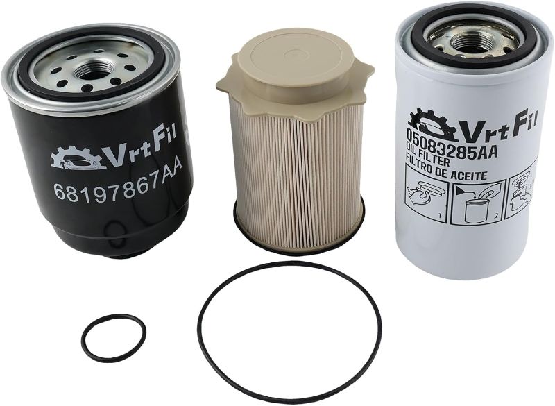 Photo 1 of 6.7L Cummins Fuel Filter Water Separator Oil Filter Set Replacement for 2013-2018 Dodge Ram 2500/3500/4500/5500 - Replaces OE 68197867AA, 68157291AA, 5083285AA
