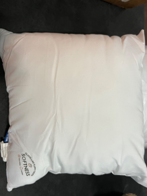 Photo 1 of MIULEE 18x18 Pillow Inserts,Down Alternative Pack of 2 Decorative Throw Pillows for Sofa Couch Bed, Ultra Soft Fluffy Bed Sleeping Form
