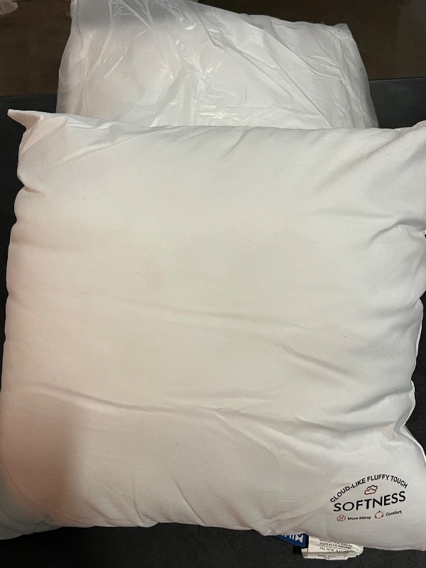 Photo 1 of MIULEE 18x18 Pillow Inserts,Down Alternative Pack of 2 Decorative Throw Pillows for Sofa Couch Bed, Ultra Soft Fluffy Bed Sleeping Form
