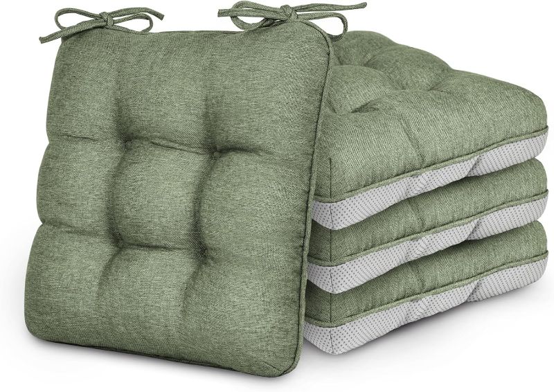 Photo 1 of Missing Two ** Love's cabin Memory Foam Chair Cushions Set of 4, Outdoor/Indoor Chair Pads for Dining Chairs 4 Pack, Seat Cushions for Kitchen, Dining Room, Office, Patio Chairs, 15.5"x15.5"x3.5" Green
