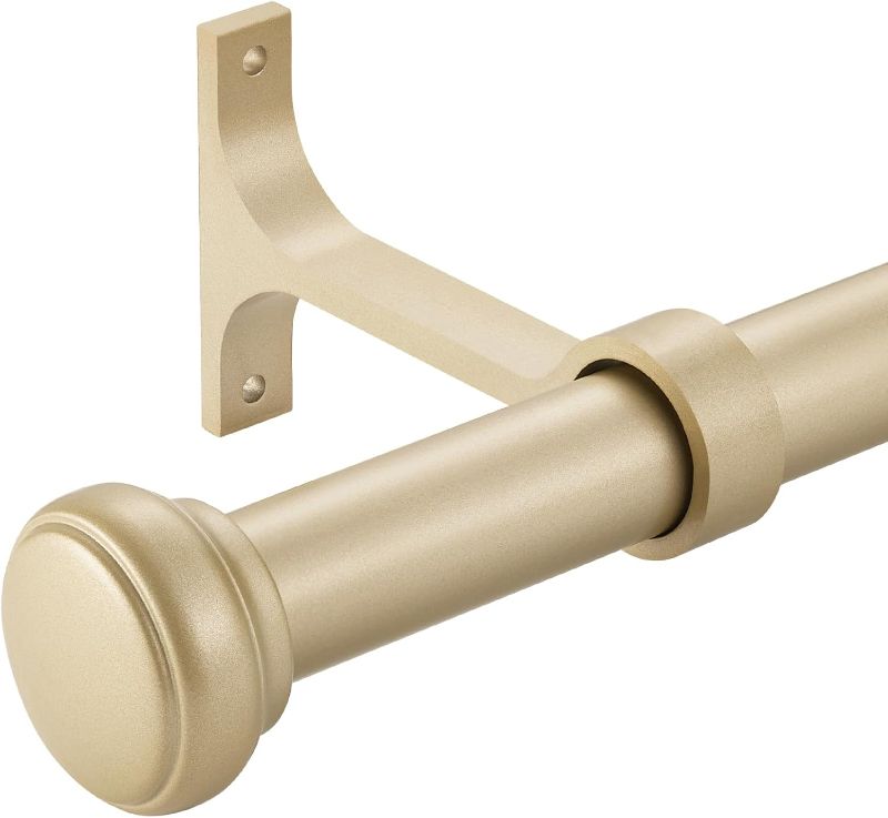 Photo 1 of Heavy Duty Adjustable Curtain Rod, 1 inch, 28-48 inch, Round Cap, Premium Aluminum Brackets, Suitable for Windows & Patio
