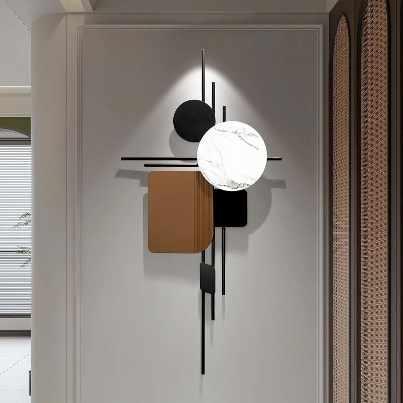 Photo 1 of HEBOIX Large Metal Wall Decor Modern Metal Wall Art 3D Wall Sculptures Handmade Wall Hanging Wall Decoration for Living Room/Dinning Room/Bedroom/Entryway/Kitchen/Office
