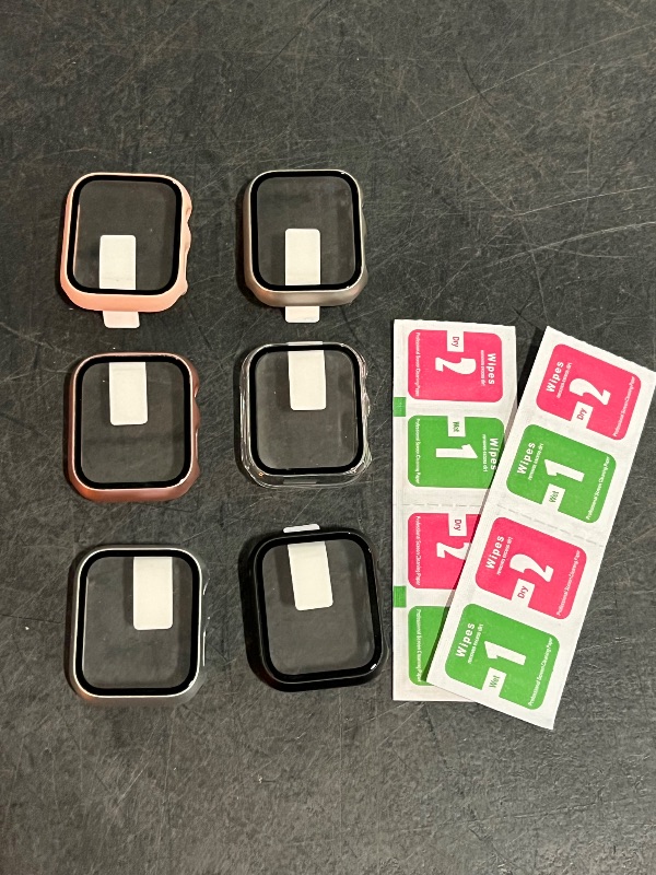 Photo 1 of 6 Pack Case Compatible with Apple Watch 40mm Series SE 3nd Gen 2025 SE 2/1 6 5 4 with Tempered Glass Screen Protector, Ultra-Thin Hard PC Full Protective Face Cover Bumper for iWatch 40mm
