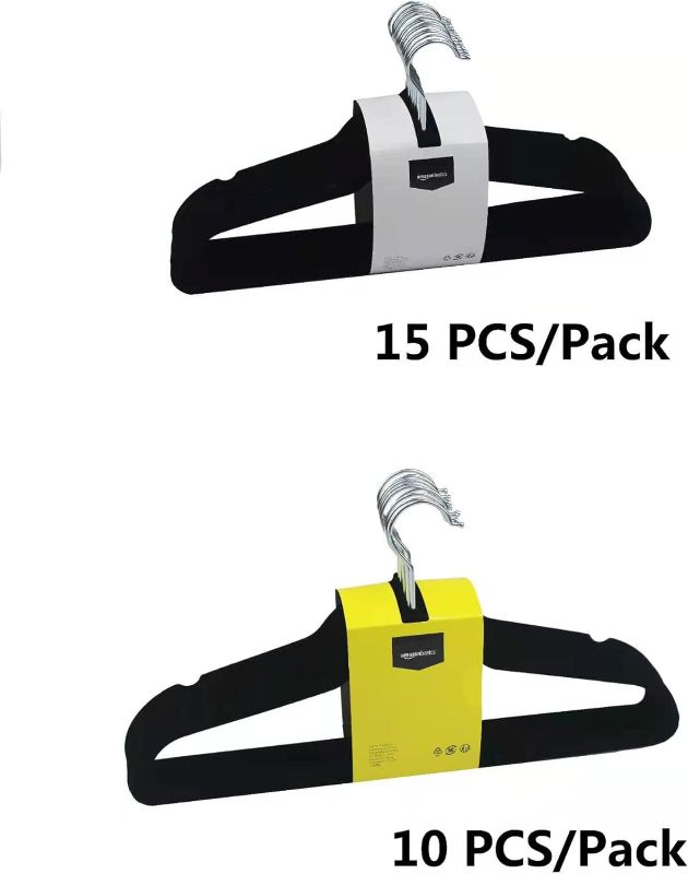 Photo 1 of Amazon Basics Slim, Velvet, Non-Slip Suit Clothes Hangers, Pack of 50, Black