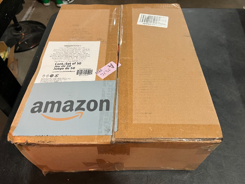 Photo 1 of Amazon Basics Slim, Velvet, Non-Slip Suit Clothes Hangers, Pack of 50, Black