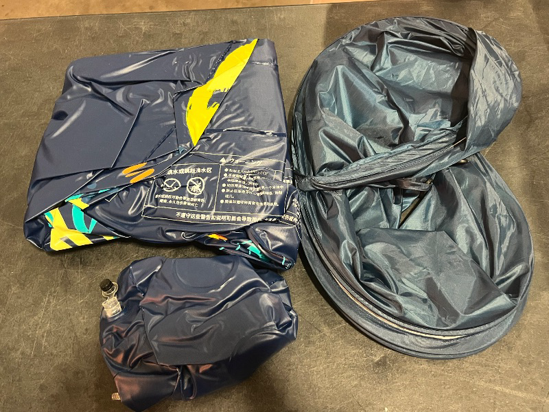 Photo 1 of 3-in-1 Pool Floats with Canopy Cup Holder, Large 73" x 48" Pool Floats Adults Heavy Duty, Inflatable Lounger Raft Floating Chair with Backrest, Swimming Pool Lake Beach Pool Party
