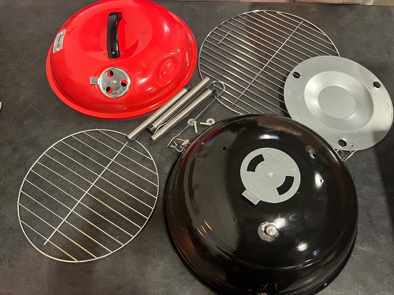 Photo 1 of Gas One – 14-inch Portable Barbecue Grill with 3-Point Locking Lid for Heat Preservation – Dual Venting System – Small Charcoal Grill for Backyard, Camping, Boat
