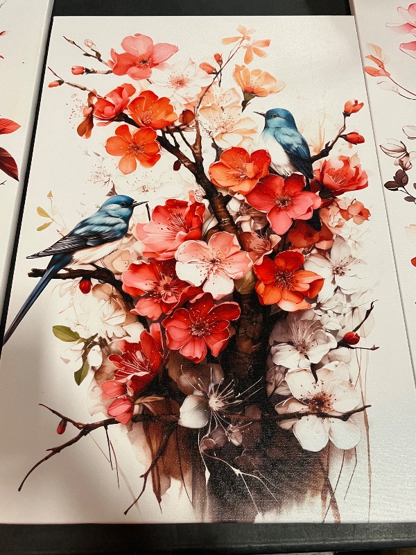 View 4 of 3 Pcs Beige Neutral Flower Canvas Wall Art Wildflowers Floral Botanical Painting Picture Wall Decor Poster Print Artwork for Bedroom Living Room Home Decorations 