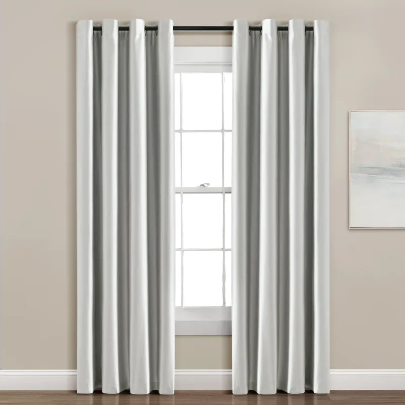 Photo 1 of LushDecor Classic Grey Color Curtains 2 Panels, Viral Pinch Pleat Vertical Drapes with Hooks Microfiber Noise Reducing Darkening Thermal Insulated Panel for Living Room (40 x 84 inches, Gray)
