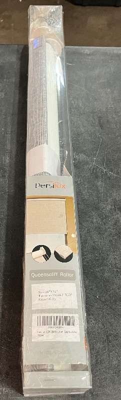 Photo 1 of Persilux Blackout Roller Shades for Window Blinds,Cordless,Linen Fabric,Thermal Insulated Fabric UV Protection Shades for Home,Office,Bedroom,Door,Blackout-Grey,24.5" W X 72" H
