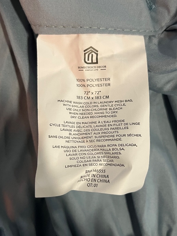 Photo 1 of Dusty Blue Ruffle Shower Curtain, Vintage Handcrafted Bow Tie Bath Curtain for Master Bathroom, Ruched Microfiber Bathroom Curtain with 12 Buttonholes, 72" W x 72" H (LQ-10)
