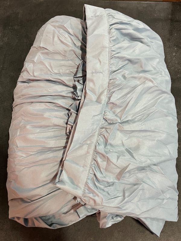 Photo 1 of Dusty Blue Ruffle Shower Curtain, Vintage Handcrafted Bow Tie Bath Curtain for Master Bathroom, Ruched Microfiber Bathroom Curtain with 12 Buttonholes, 72" W x 72" H (LQ-10)
