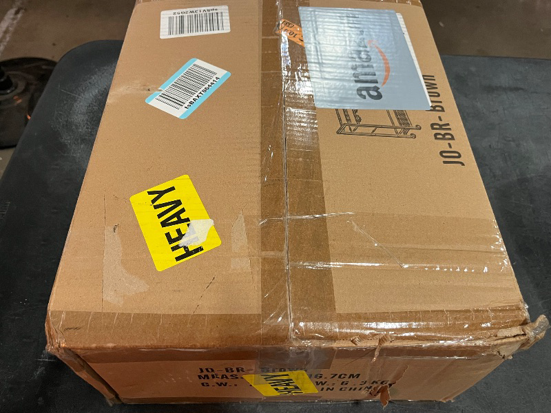 Photo 1 of Bar Cart,Home Bar Serving Cart with Storage Shelves, 2 Tier Rolling Beverage Cart with Wheels, Modern Wine Cart with Wine Rack and Glass Holder for Kitchen, Living Room,Dinning Room,Brown
