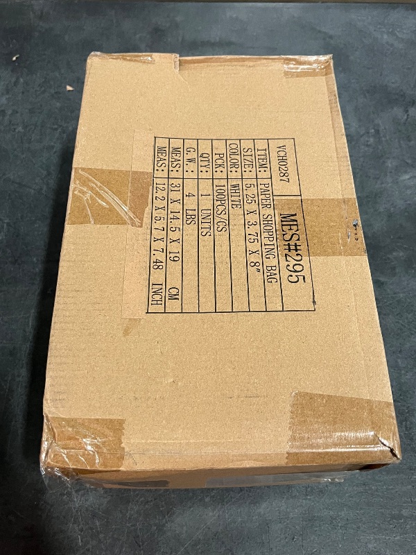 Photo 1 of MESHA Paper Gift Bags 5.25x3.75x8 White Small Paper Bags with Handles Bulk,100 Pcs Kraft Paper Bag for Small Business,Birthday Wedding Party Favor Bag,Paper Shopping Bag