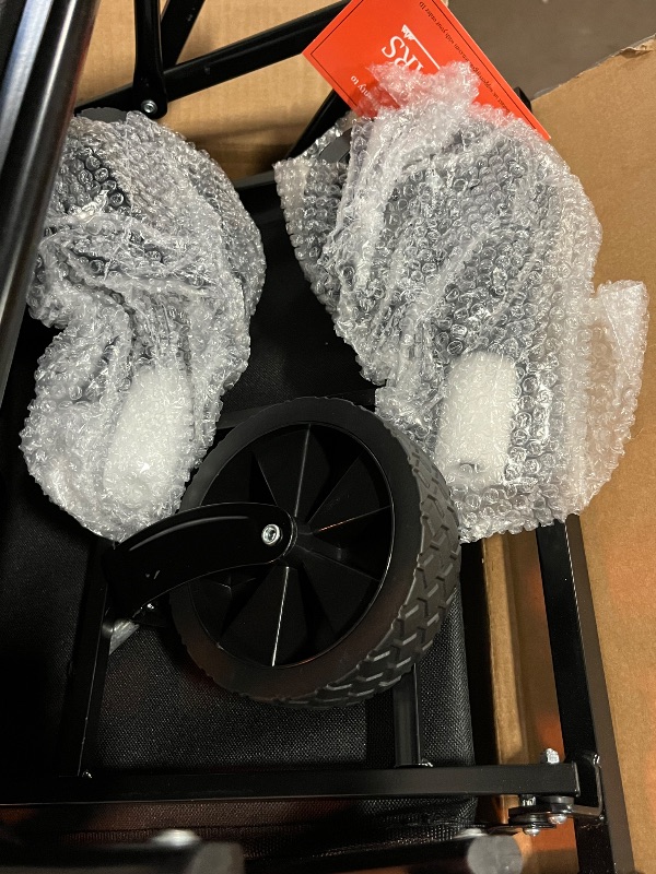 Photo 1 of Foldable Wagon with Extended Tailgate: Collapsible Large Capacity Folding Wagon - Heavy Duty Utility Carts for Shopping,Garden,Sports,Groceries,Apartment,Camping,Outdoor - Black
