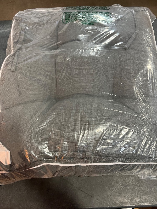 Photo 1 of Favoyard Patio Cushions 17 x 17 Inch Indoor & Outdoor Chair Cushions Water-Resistant Seat Cushion for Patio Furniture 3-Year Color Fastness Square Tufted Couch Chair Pads with Ties, 2 Pack, Dark Gray
