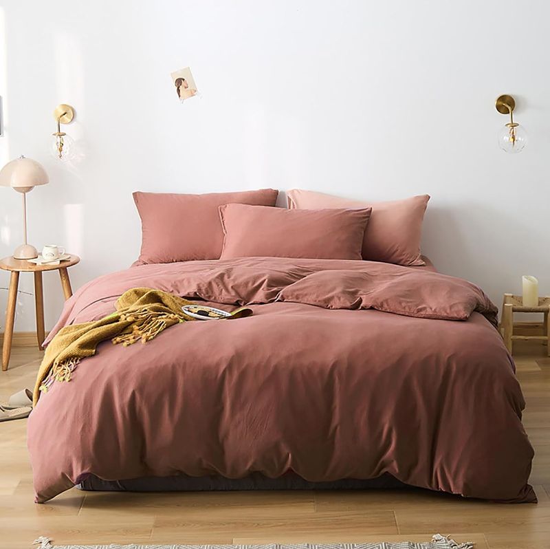 Photo 1 of Cottonight Brick Red Comforter Set - Twin Size, 3 Piece Breathable Soft Comforter, Quilts, Blanket - Dark Red Bedding Set for Adults, Teens, Kids, Hotel Quality