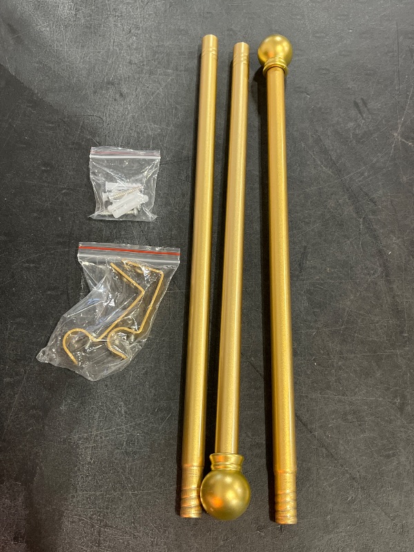 Photo 1 of Curtain Rods for windows 32-48 inch, 5/8 inch Decorative Gold Splicing Heavy Duty Metal Curtain Rod set with Brackets
