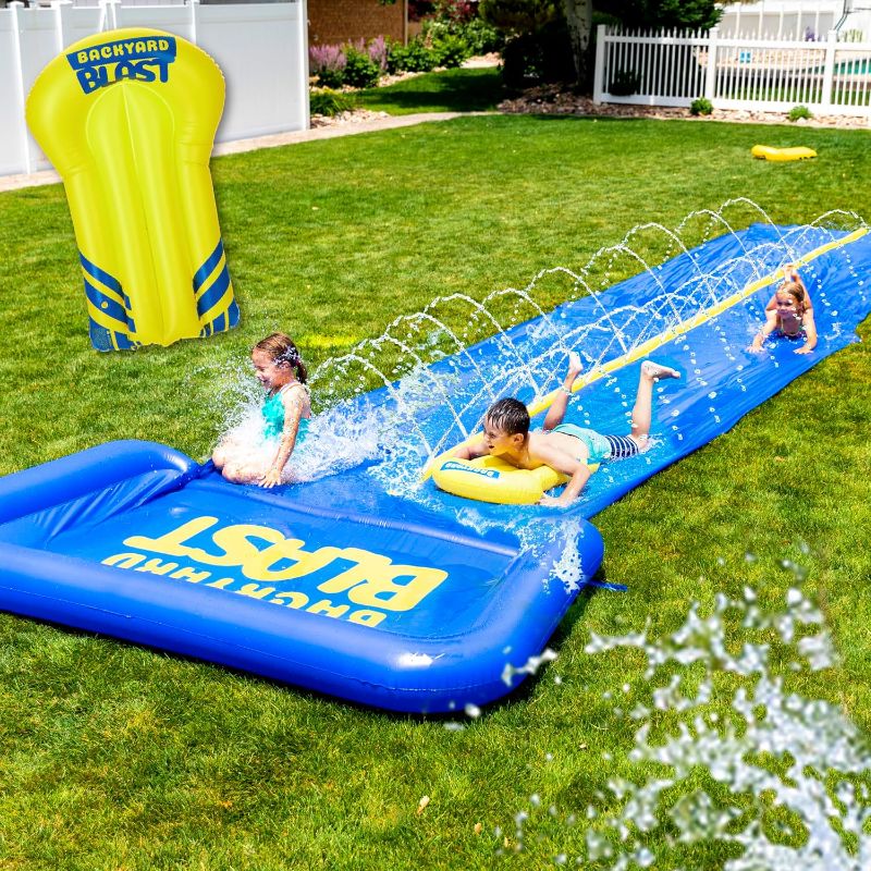 Photo 1 of Hole with Tape* Backyard Blast - 30' Waterslide with Square Splash Zone - Easy to Setup - Extra Thick to Prevent Rips & Tears